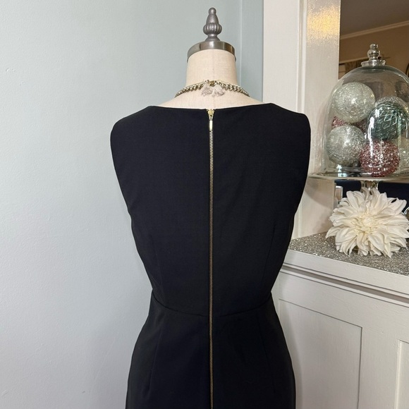Express Black Stretch Sheath Dress with Exposed Gold Zipper Size 8 - Picture 7 of 10